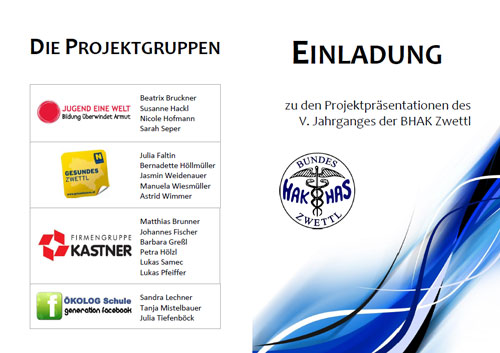 Einladung Projektpräsentation IGM BHAK/BHAS Zwett